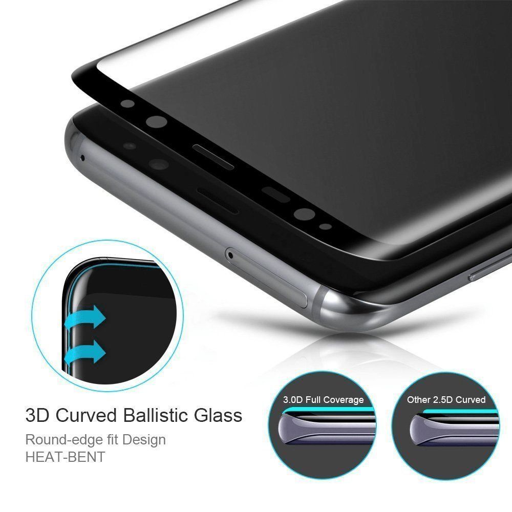 5D Curved Full Cover geh?rtetes Glas Displayschutzfolie für Samsung S9/S9 Plus $ 
