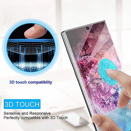 3D Full Screen Panzerglasfolie 2+2 Pack Schutzfolie für Panzerglas für Galaxy Note 10 Plus Fingerabdrucksensor Kompatible Displayschutzfolie für Galaxy Note 10 Plus Linse Schutzfolie 