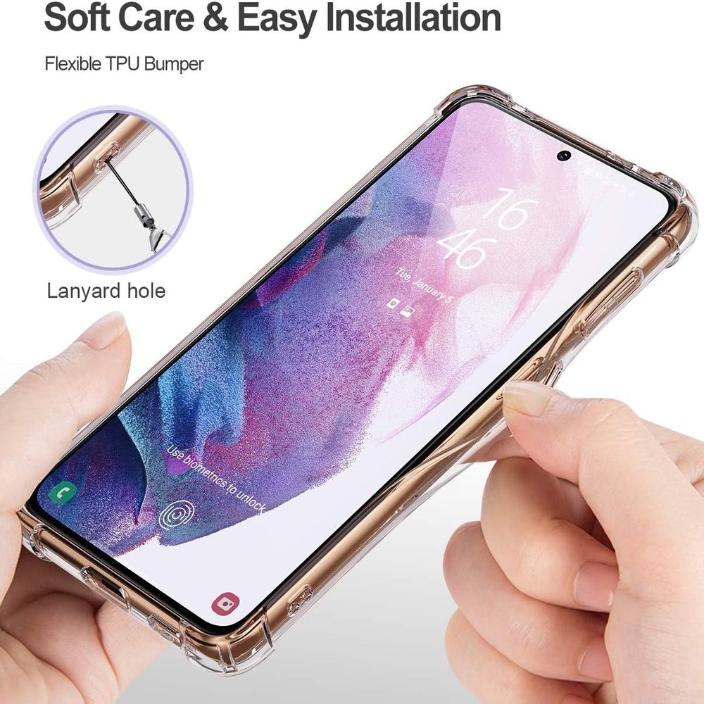 Crystal Hülle für Samsung Galaxy S21 5G Hülle Blume Transparent Silikon Handyhülle Ultra Dünn Durchsichtig TPU Weiche Schutzhülle Anti-Gelb Anti-Scratch Bumper Tasche Cover Stoßfest Case 